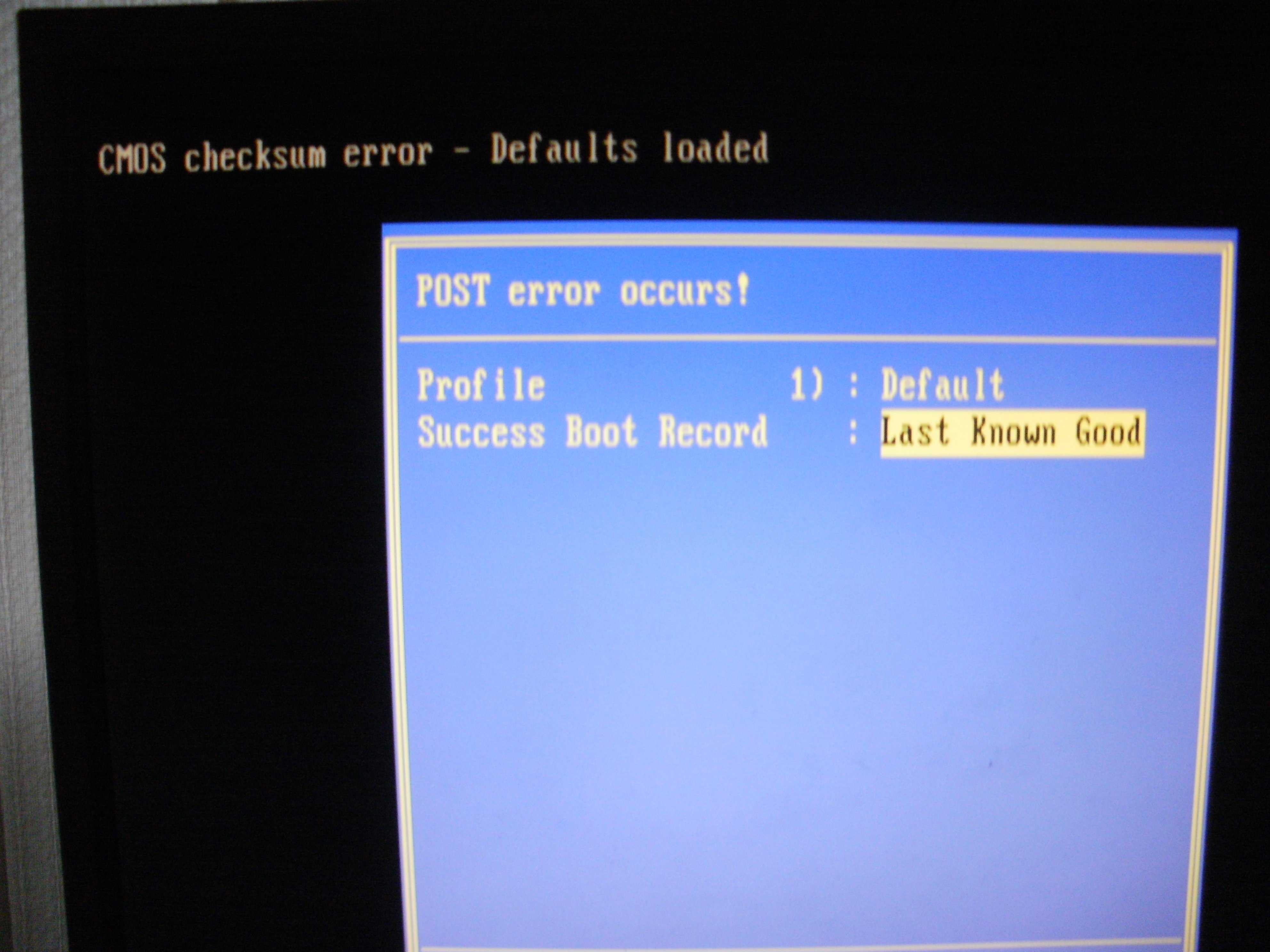 Исправить cmos checksum error defaults loaded |