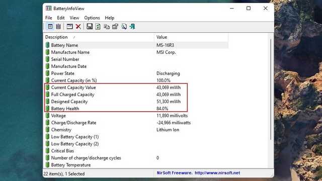 Как проверить состояние и емкость аккумулятора в windows 11