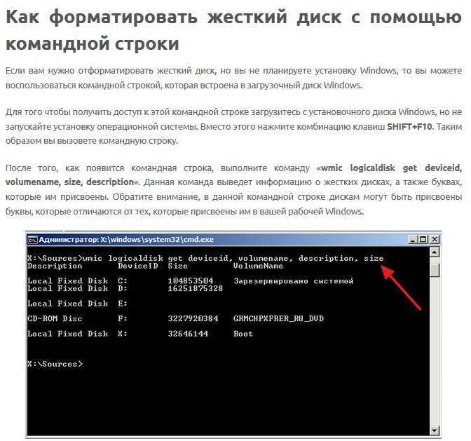 Форматирование диска через командную строку: 3 способа