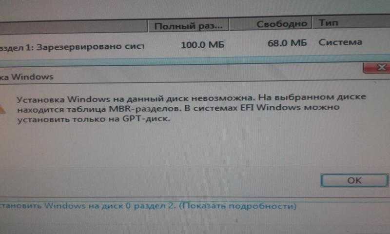 Если установка windows на данный диск невозможна. установка windows на данный диск невозможна – стиль разделов gpt