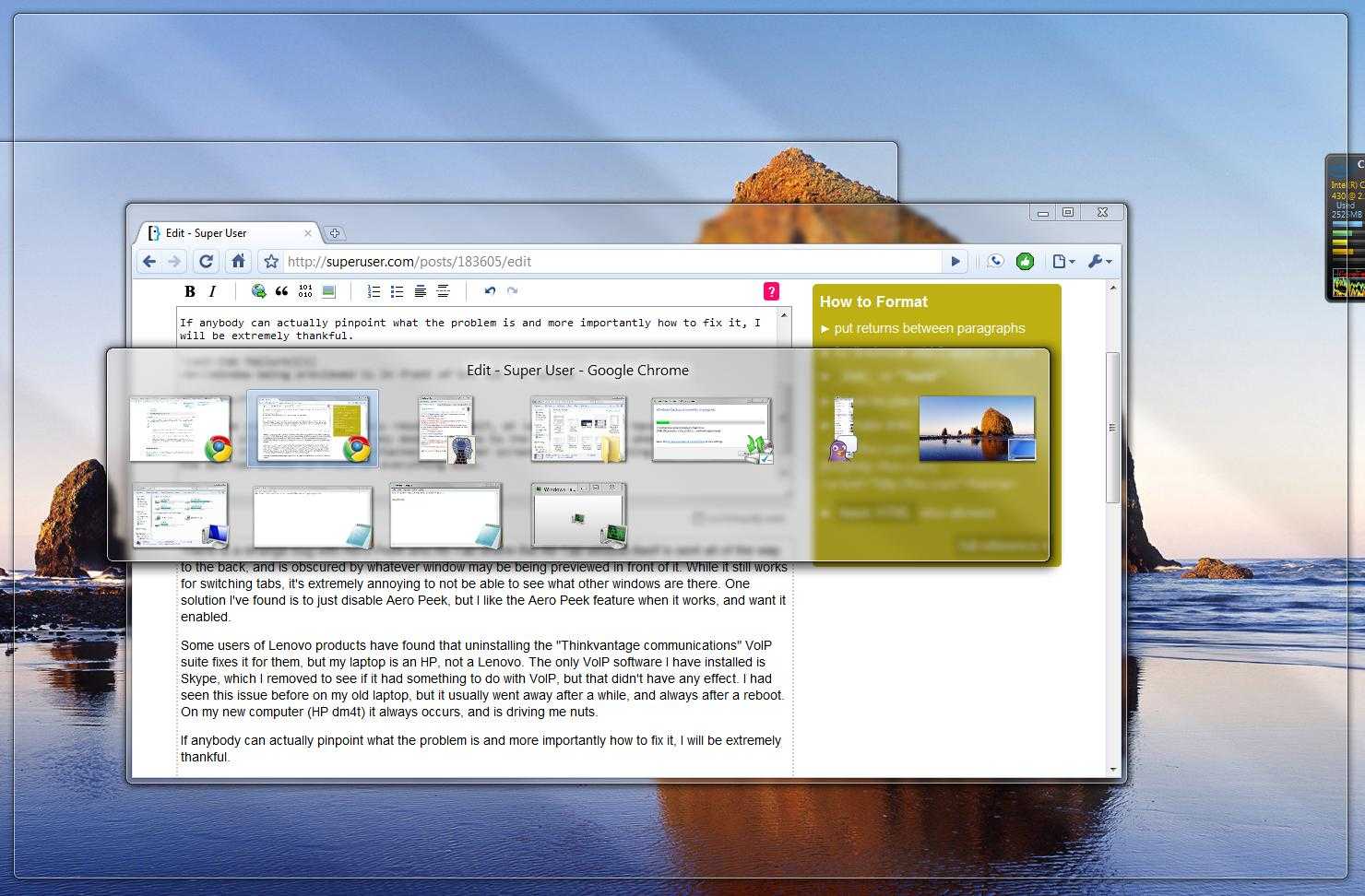 Переключение между открытыми окнами windows 10