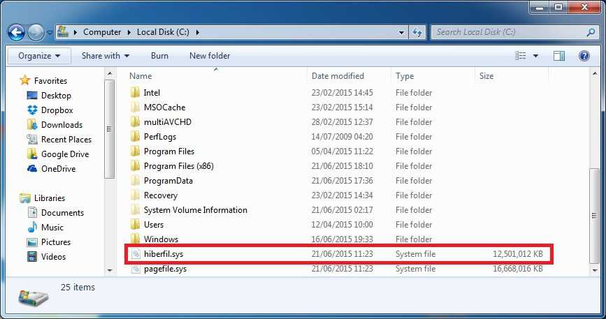 Hiberfil.sys — что за файл и как его удалить в windows?
