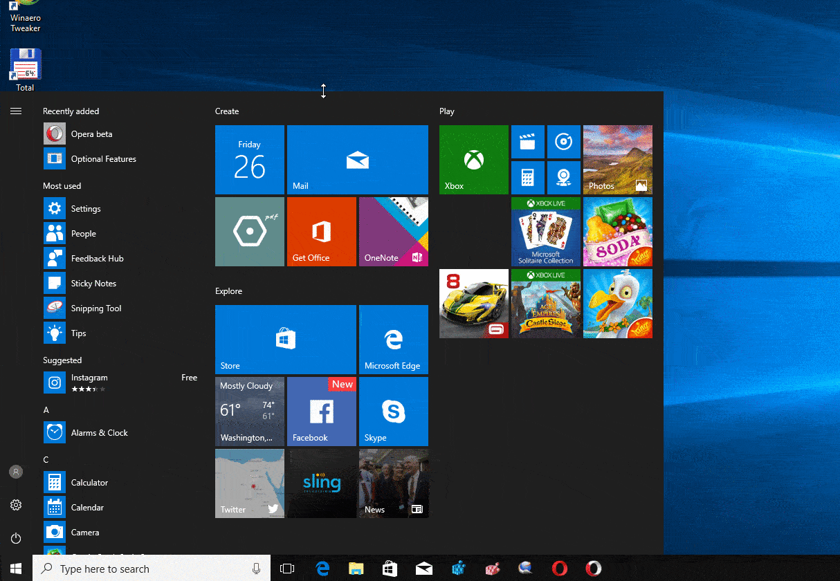 Как изменить размер меню пуск и панели задач в windows 10 - zanz