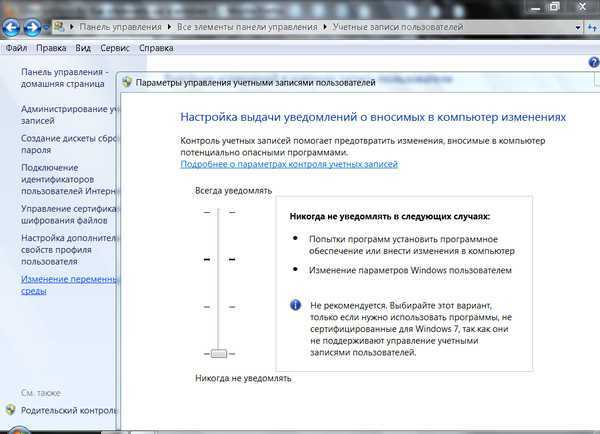 Uac – функция контроля учётных записей windows