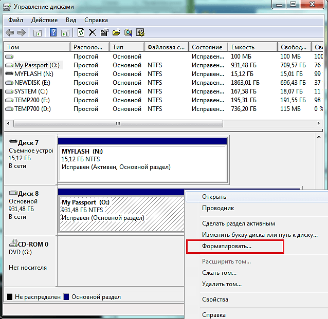 Как отформатировать внешний жесткий диск в fat32 в windows