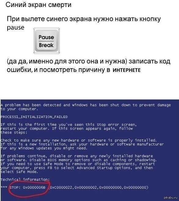 Причины синего экрана смерти windows 7: как исправить по кодам ошибок