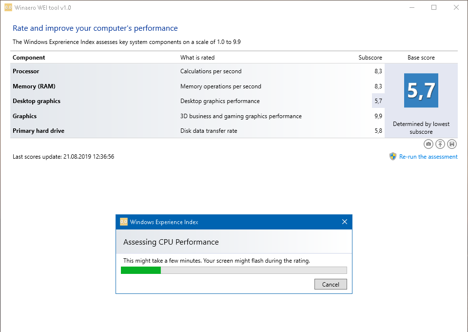 Как узнать оценку системы в windows 10 и 8.1 (индекс производительности)