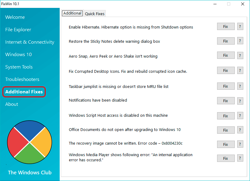 Fixwin for windows 10: repair problems and issues in a click