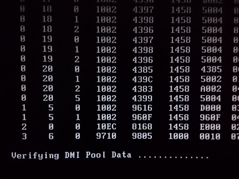 Ошибка verifying dmi pool data при загрузке компьютера