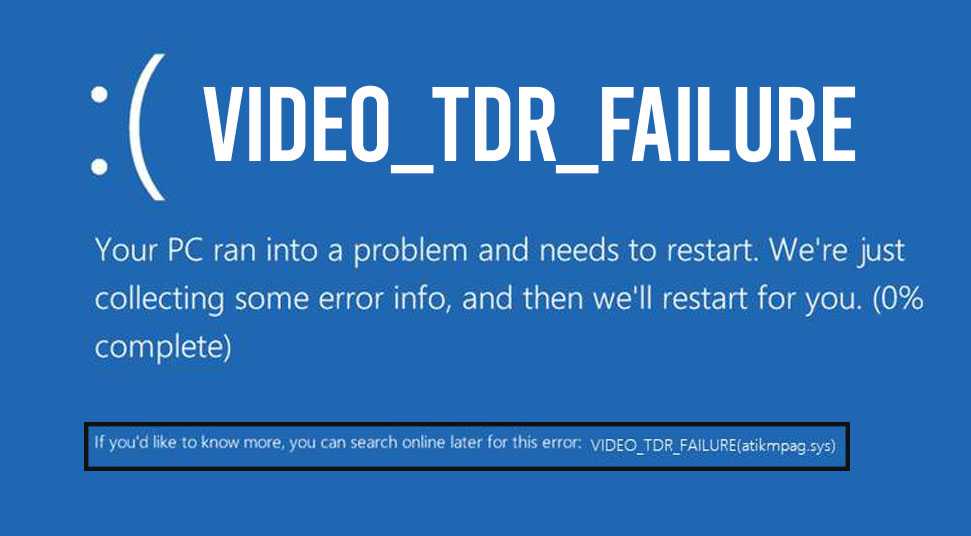 Fixing video_tdr_failure errors in windows 10 | driver support