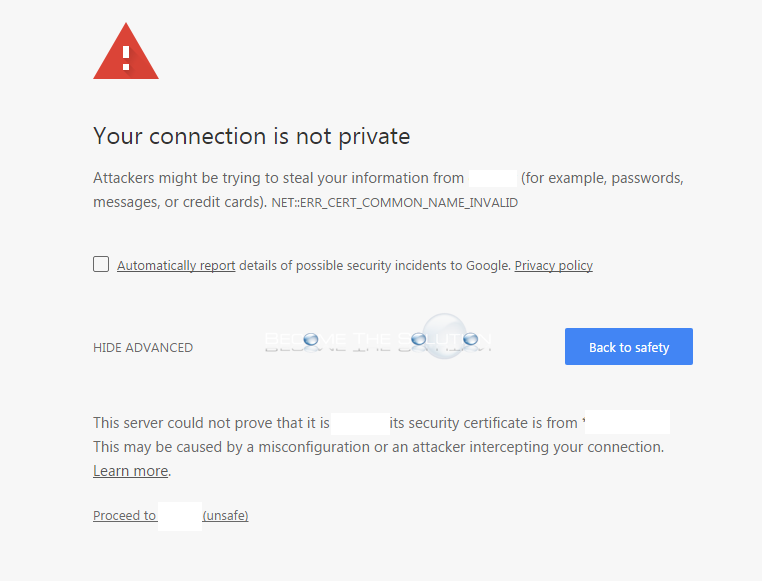 How to fix err_cert_common_name_invalid in chrome