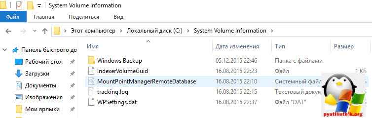 Как очистить system volume information в windows 10