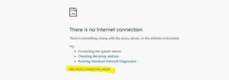 How to fix err_proxy_connection_failed error?