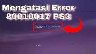 Исправление ошибки 80010017 на ps3