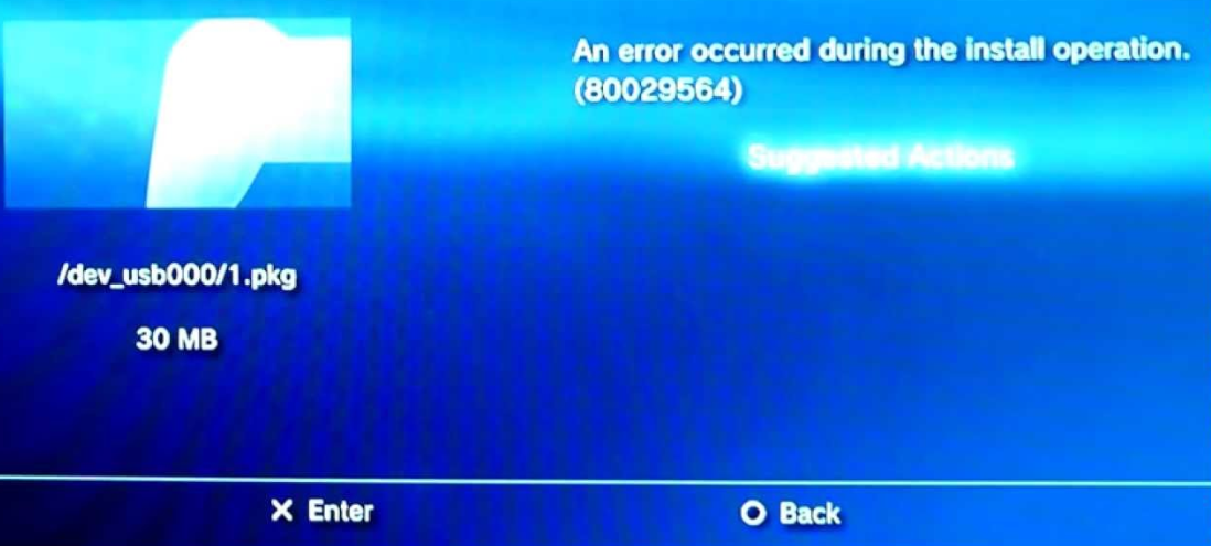Ошибка 80029564 на PlayStation 3 появляется из-за сбоя в процессе установки приложения Причиной может стать сбой файловой системы или интернета