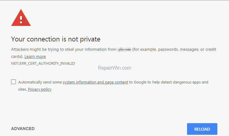 Solutions to fix & solve net err_cert_authority_invalid error problem