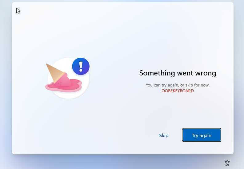 Что делать при ошибках OOBE на этапе первоначальной настройки Windows 11 и Windows 10 после установки: OOBELOCAL, OOBEKEYBOARD, OOBEREGION