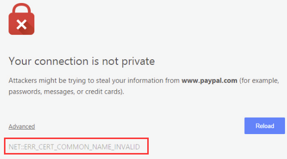How to fix net::err_cert_common_name_invalid in chrome?